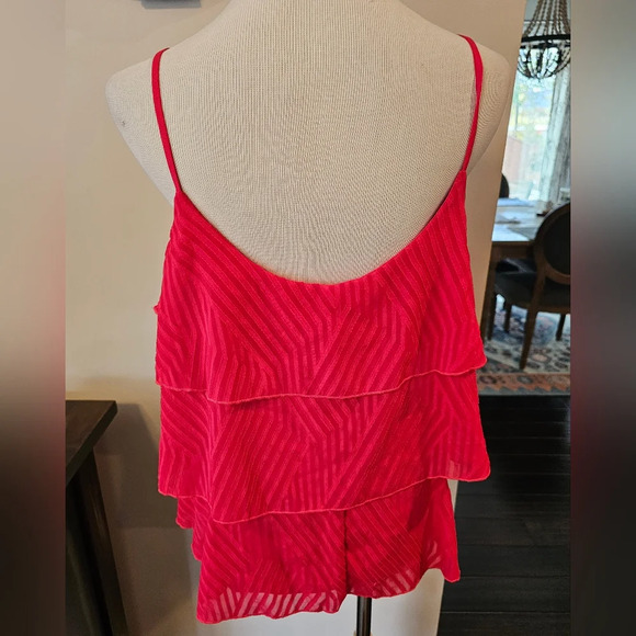 Amadi Anthropologie Women's Size Small Dark Pink Textured Layered Tank New w Tag - Picture 5 of 10